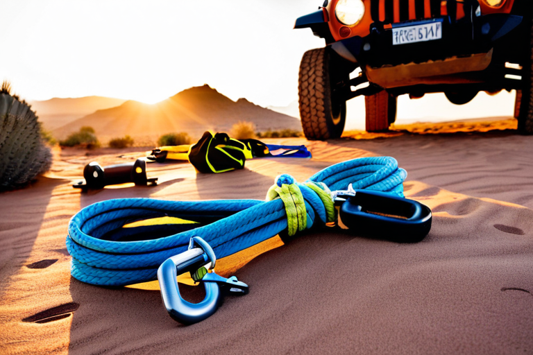 Off-road recovery equipment including winches and straps