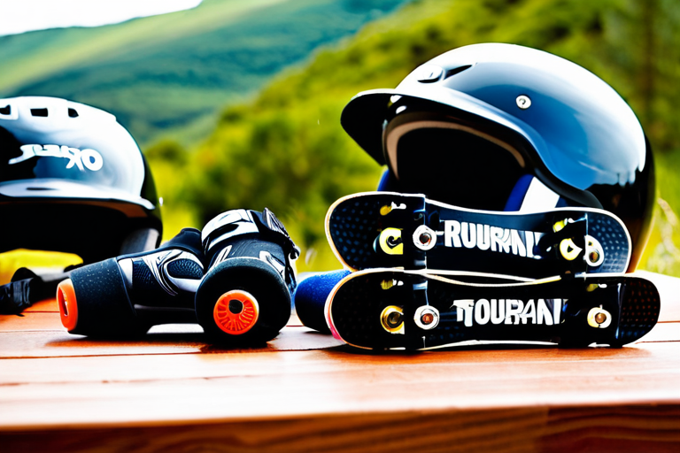 Off-road skateboard safety gear setup
