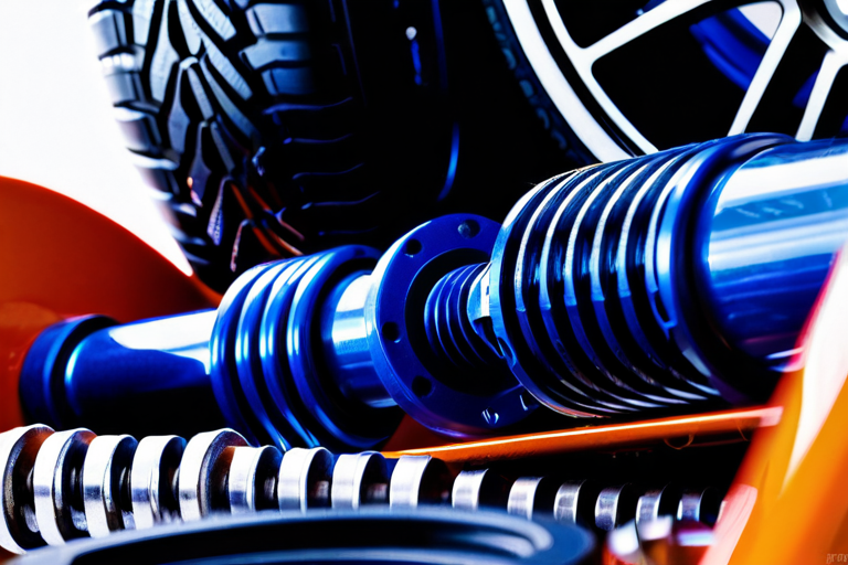Detailed view of RC car suspension components