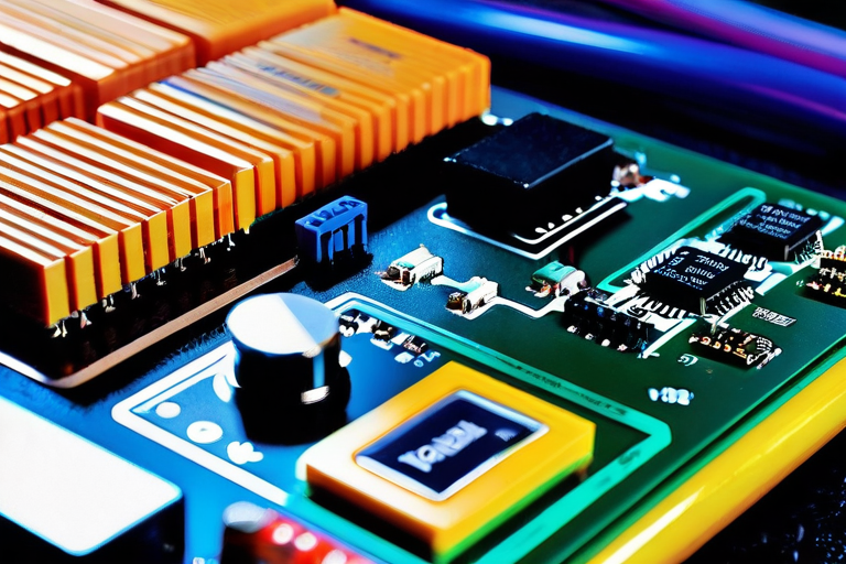 Close-up of electronic components in toy off-road vehicle