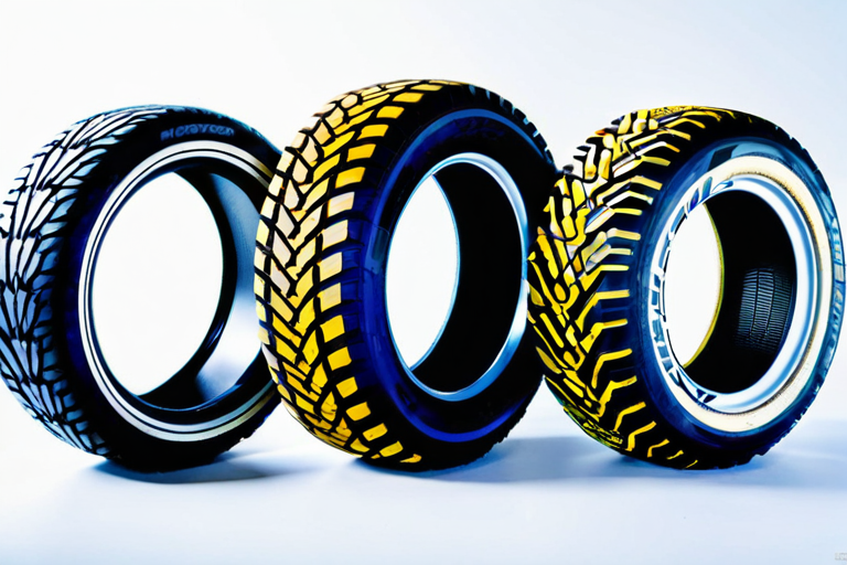 Various toy vehicle tires showing different tread patterns and compounds