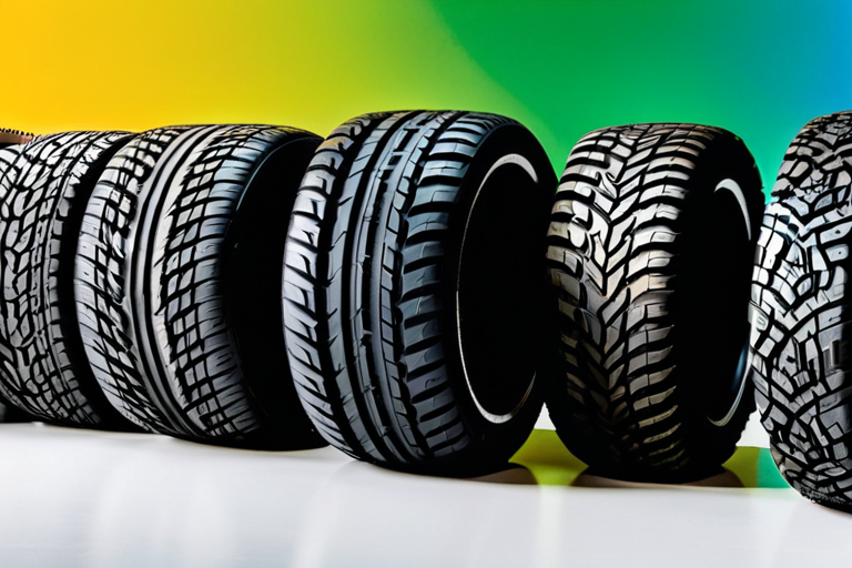 Various tire tread patterns for different terrain types