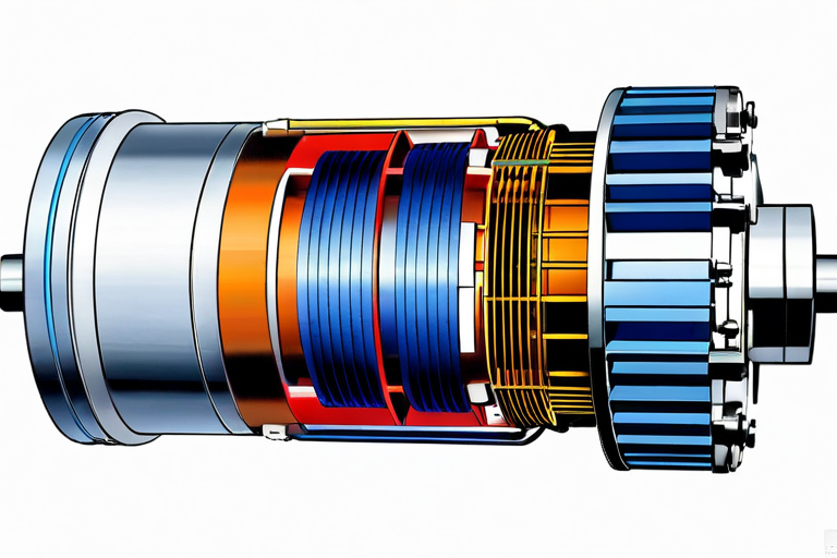 Cross-section view of brushless motor in toy off-road vehicle