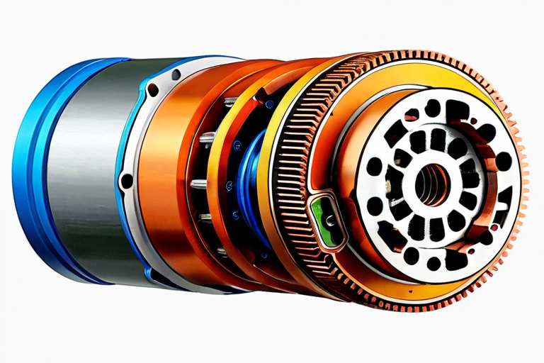 Cross-section of modern brushless motor in toy off-road vehicle