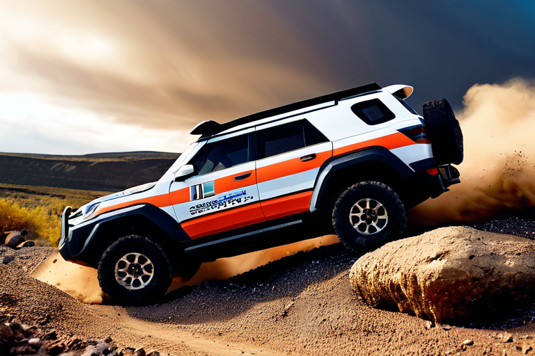 Toy off-road vehicle navigating various terrain types