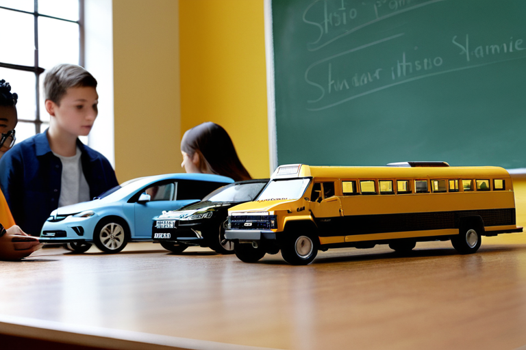Educational setting with miniature vehicles