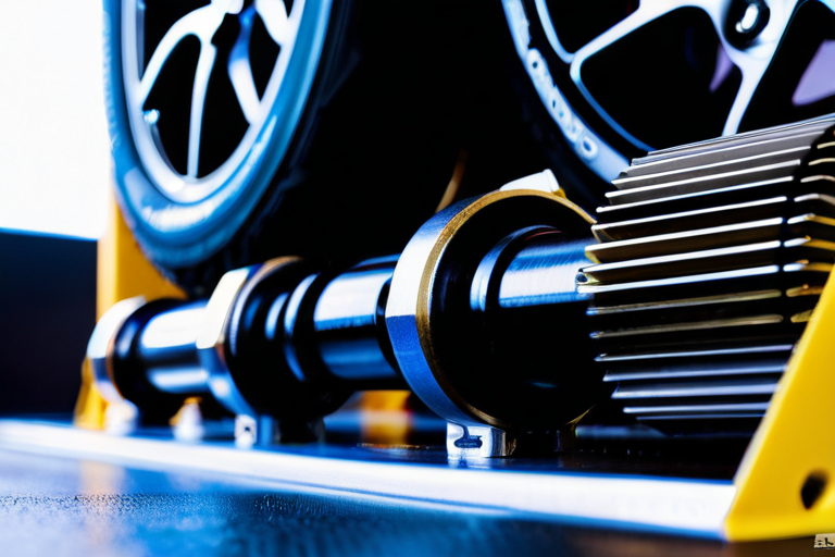 Detailed view of RC vehicle suspension components