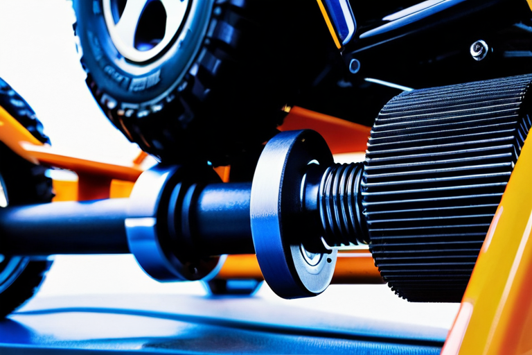 Detailed view of miniature off-road suspension components