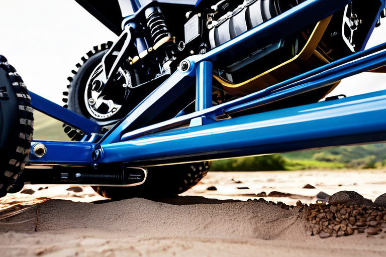 Detailed view of miniature off-road vehicle suspension