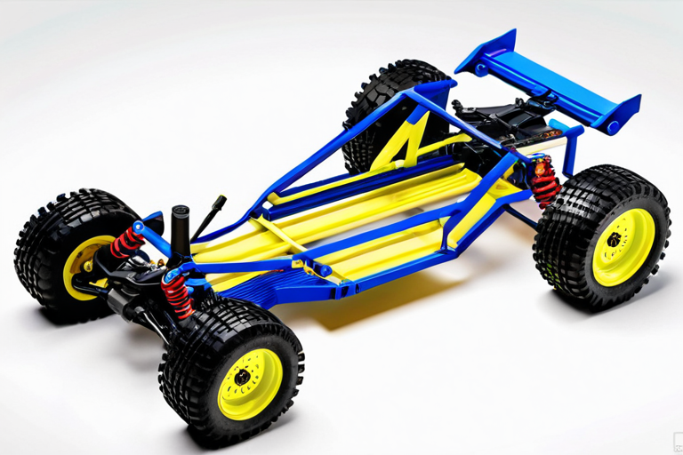 Toy off-road vehicle chassis construction details