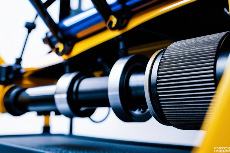 Detailed view of miniature off-road suspension system