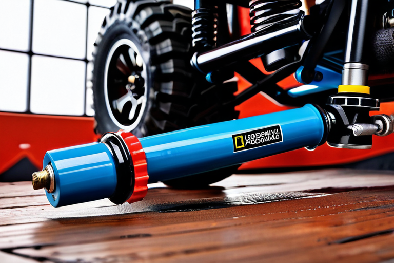 Detailed view of miniature off-road vehicle suspension components