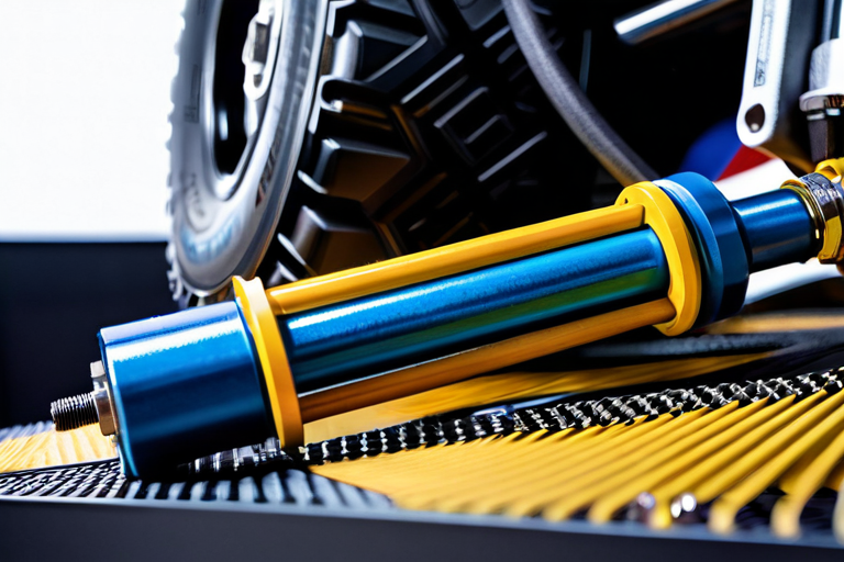 Detailed view of miniature off-road suspension system