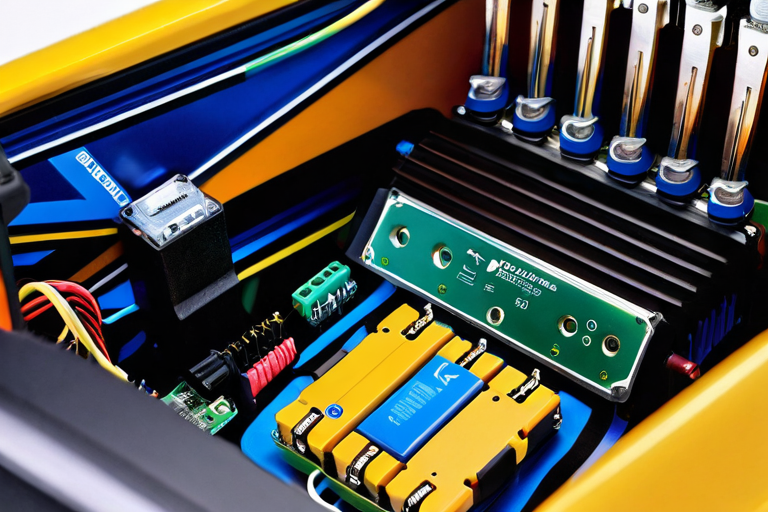 Internal view of brushless motor and electronic speed controller