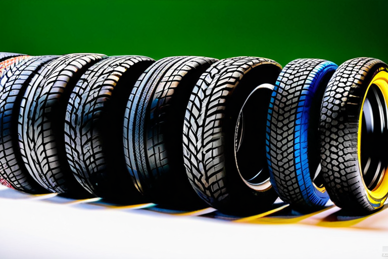 Various miniature off-road tires for different terrain types