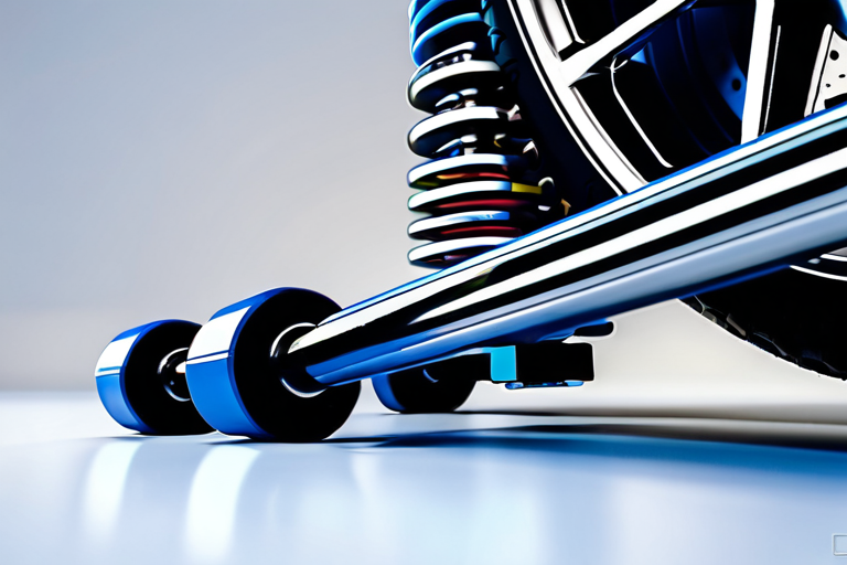 Detailed view of miniature off-road vehicle suspension system