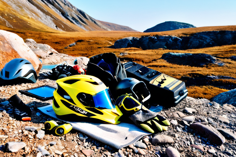Off-road gear and equipment in natural environment