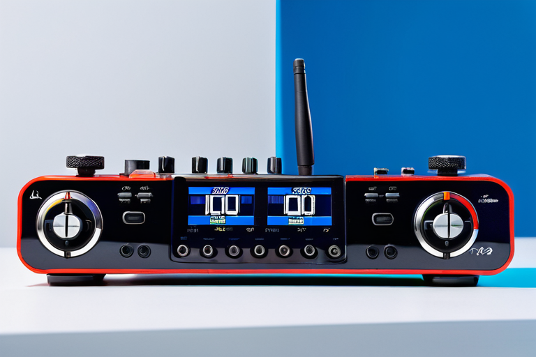 Modern RC transmitter with digital display