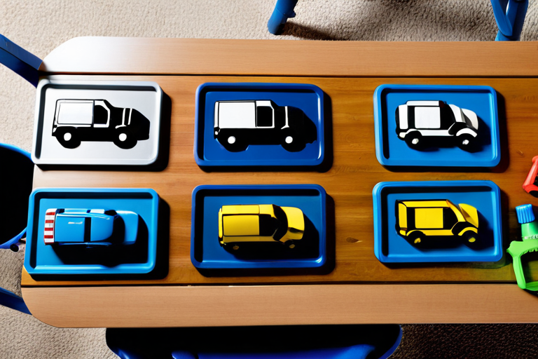 Educational workshop with toy off-road vehicles