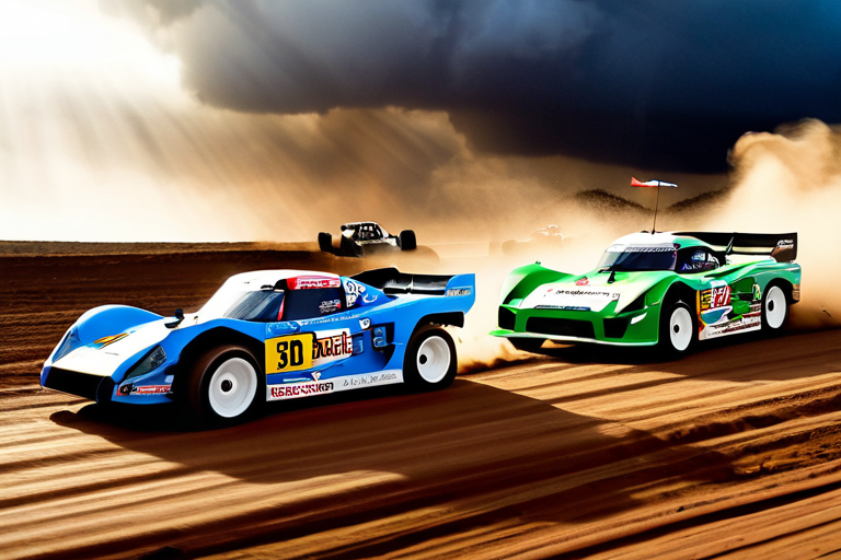 Grasshopper RC cars racing on outdoor track