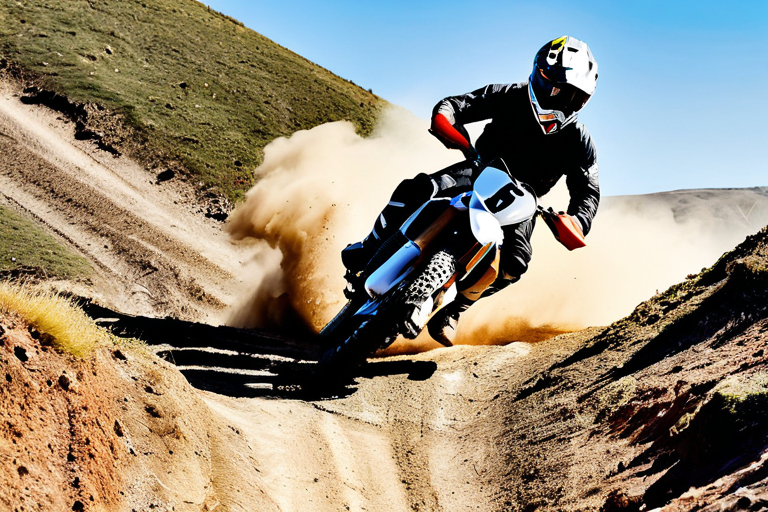 Rider demonstrating proper hill climb technique using Skys Offroad methods