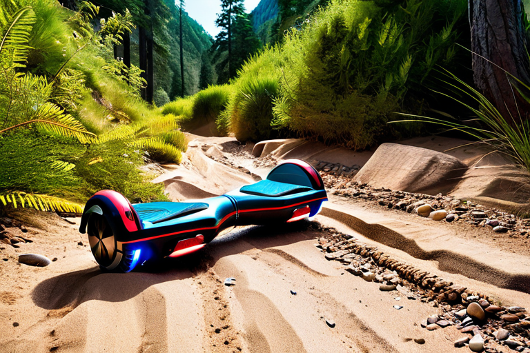 Offroad hoverboard navigating various outdoor terrains