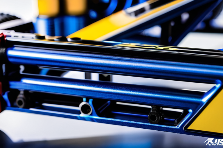 Close-up of Losi RC car chassis and suspension components