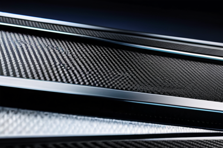 Close-up of carbon fiber chassis components in toy vehicle