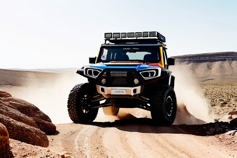 Mid-range side-by-side vehicle on rocky terrain