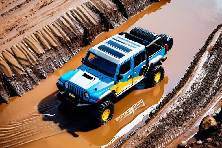 Toy truck in mud