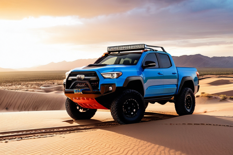 Premium custom off-road truck in desert landscape