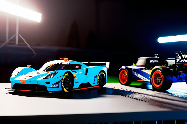 RC car pit stop during race with quick battery change