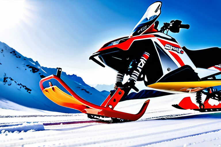 Close-up of RC snowmobile components