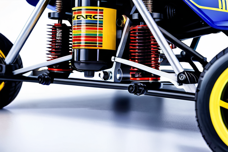 Detailed view of RC suspension system