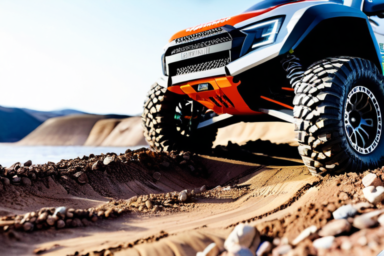 Modern RC off-road vehicle with advanced suspension and electronics