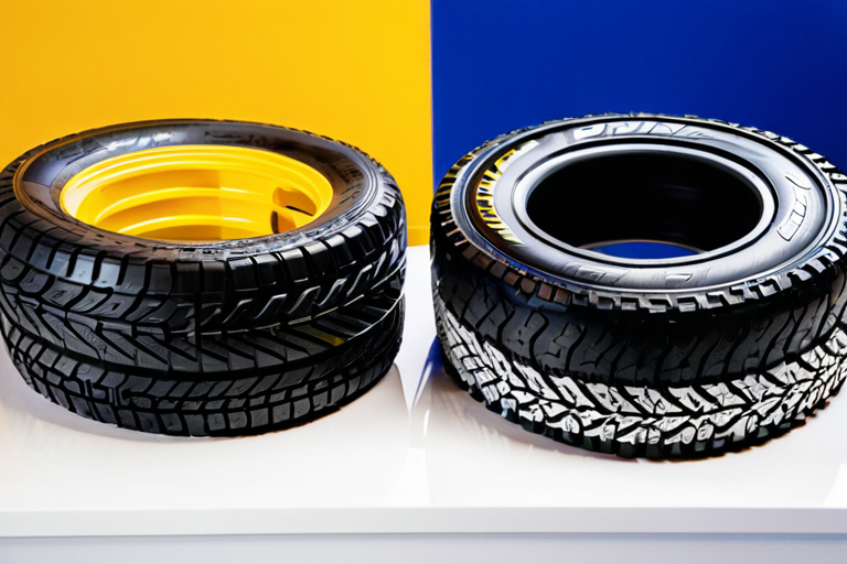 Comparison of different RC off-road tire tread patterns and constructions