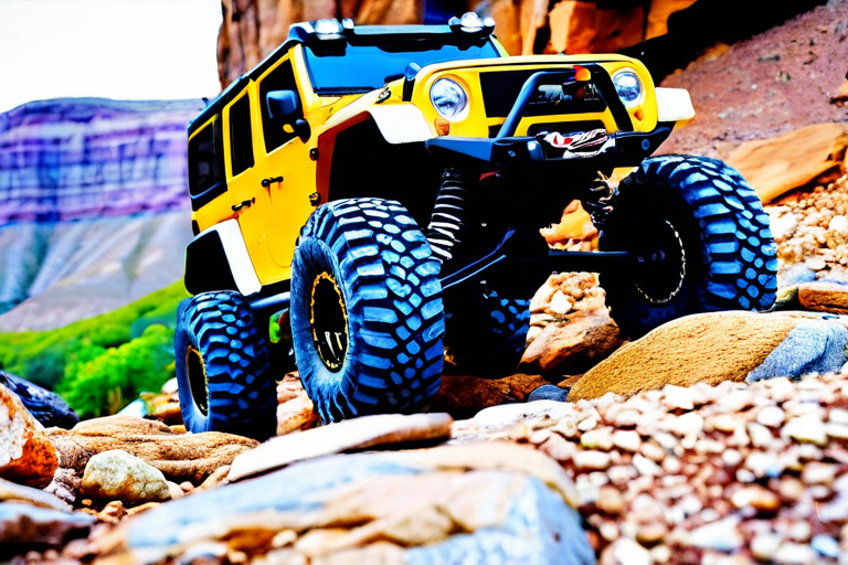 RC rock crawler navigating challenging terrain
