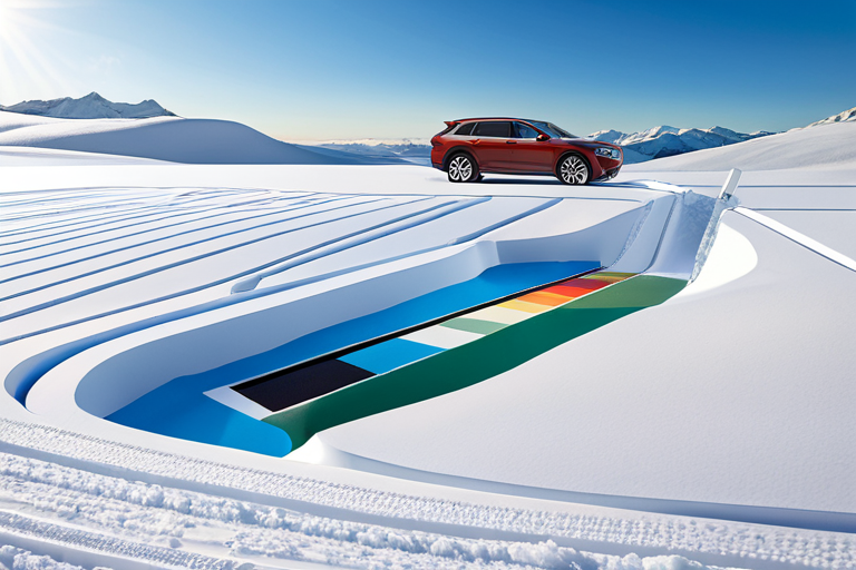 Snow anchor setup for vehicle recovery