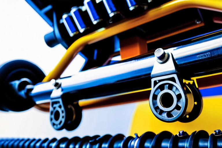 Detailed view of miniature off-road vehicle suspension components