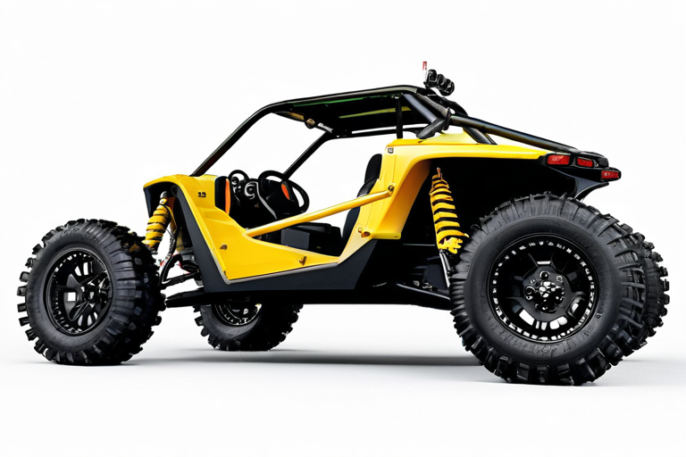 Detailed view of swamp buggy engineering features