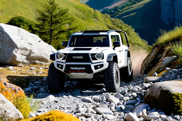 Toy vehicle navigating challenging terrain