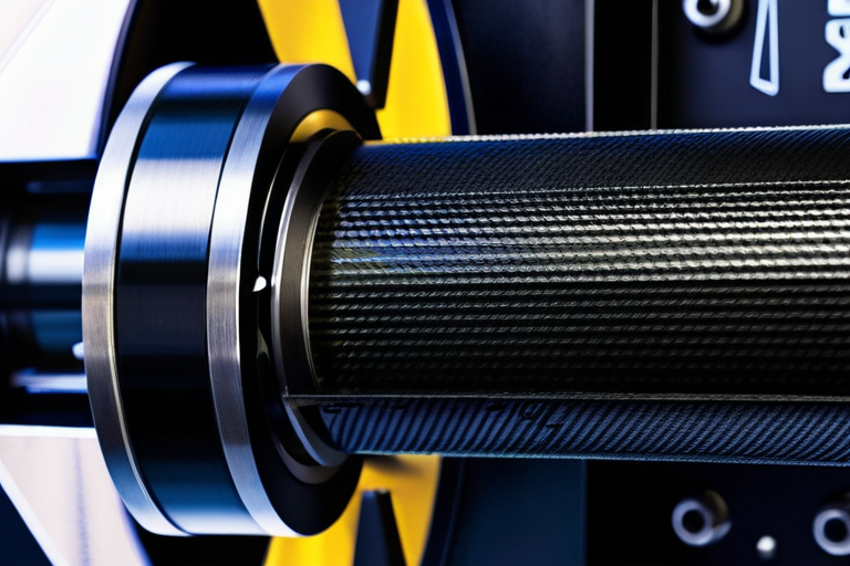 Close-up of carbon fiber winch drum and gears