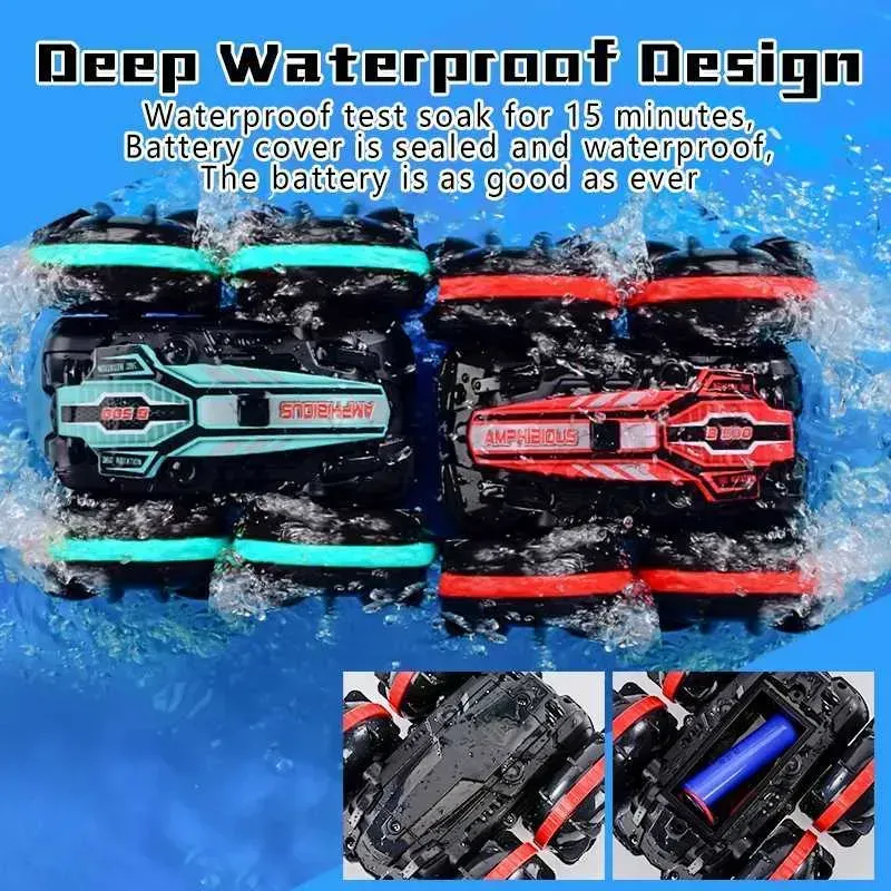 360 Rotate Rc Cars Remote Control Stunt Car Dual Sides Driving on Water and Land Amphibious