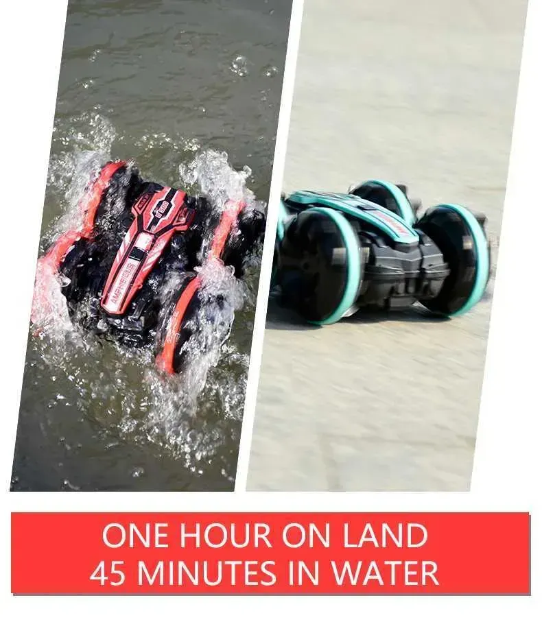 360 Rotate Rc Cars Remote Control Stunt Car Dual Sides Driving on Water and Land Amphibious