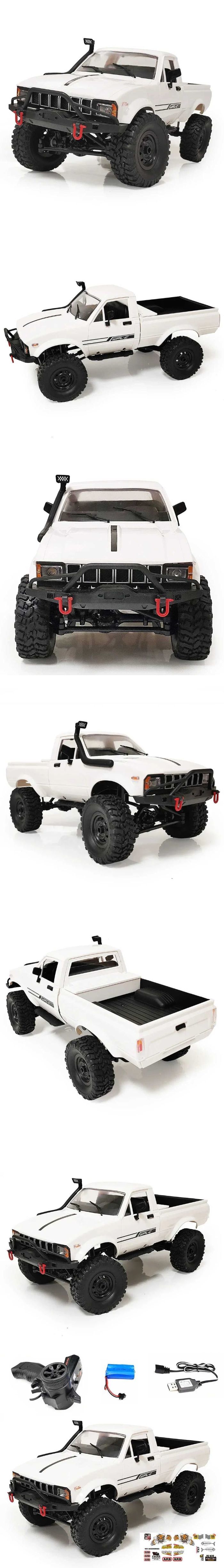 WPL C24-1 1/16 scale 4WD wireless control off-road mini car kit featuring upgraded rock track design. This electric handcart mobile machine (W240829) offers exceptional off-road performance with 4-wheel drive capability, perfect for rock crawling and rough terrain adventures. Ideal for RC enthusiasts seeking a high-performance mini rock track vehicle with reliable wireless control.