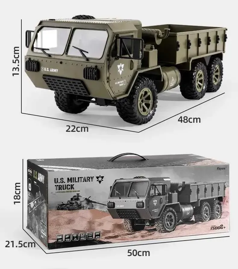 All terrain 6x6 RC military truck with different gears