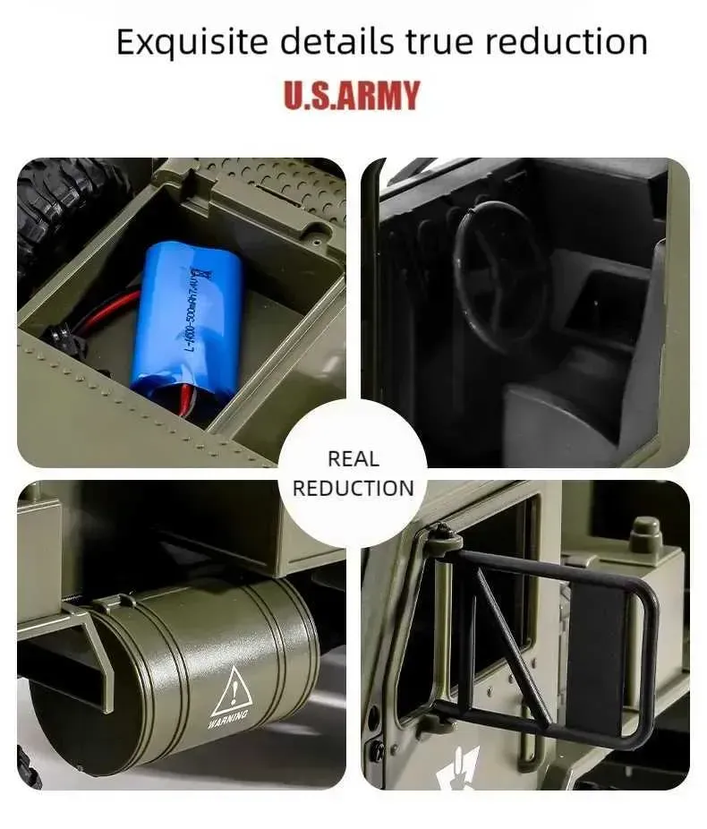 All terrain 6x6 RC military truck with different gears