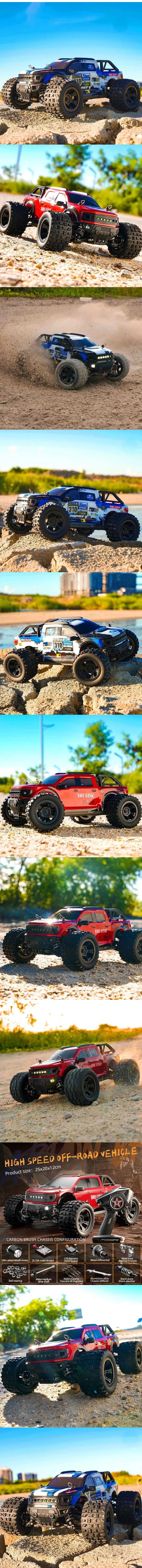 Discover the ultimate 1:18 scale high-speed off-road RC truck featuring full 4WD capability and blazing 40KM/H speed. This 2.4G electric remote control car comes with cool LED lights, making it the perfect gift for children who love adventure and outdoor play. Model Q241015 offers exceptional off-road performance and durability for endless racing fun.
