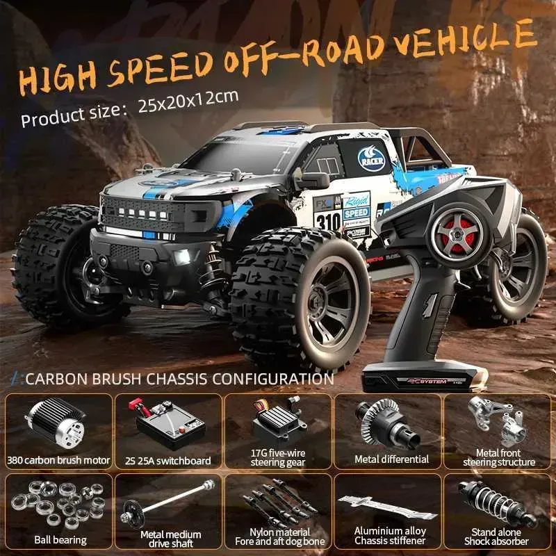 high-speed off-road remote control truck with LED light gift