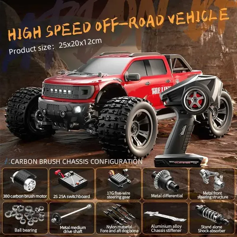 high-speed off-road remote control truck with LED light gift